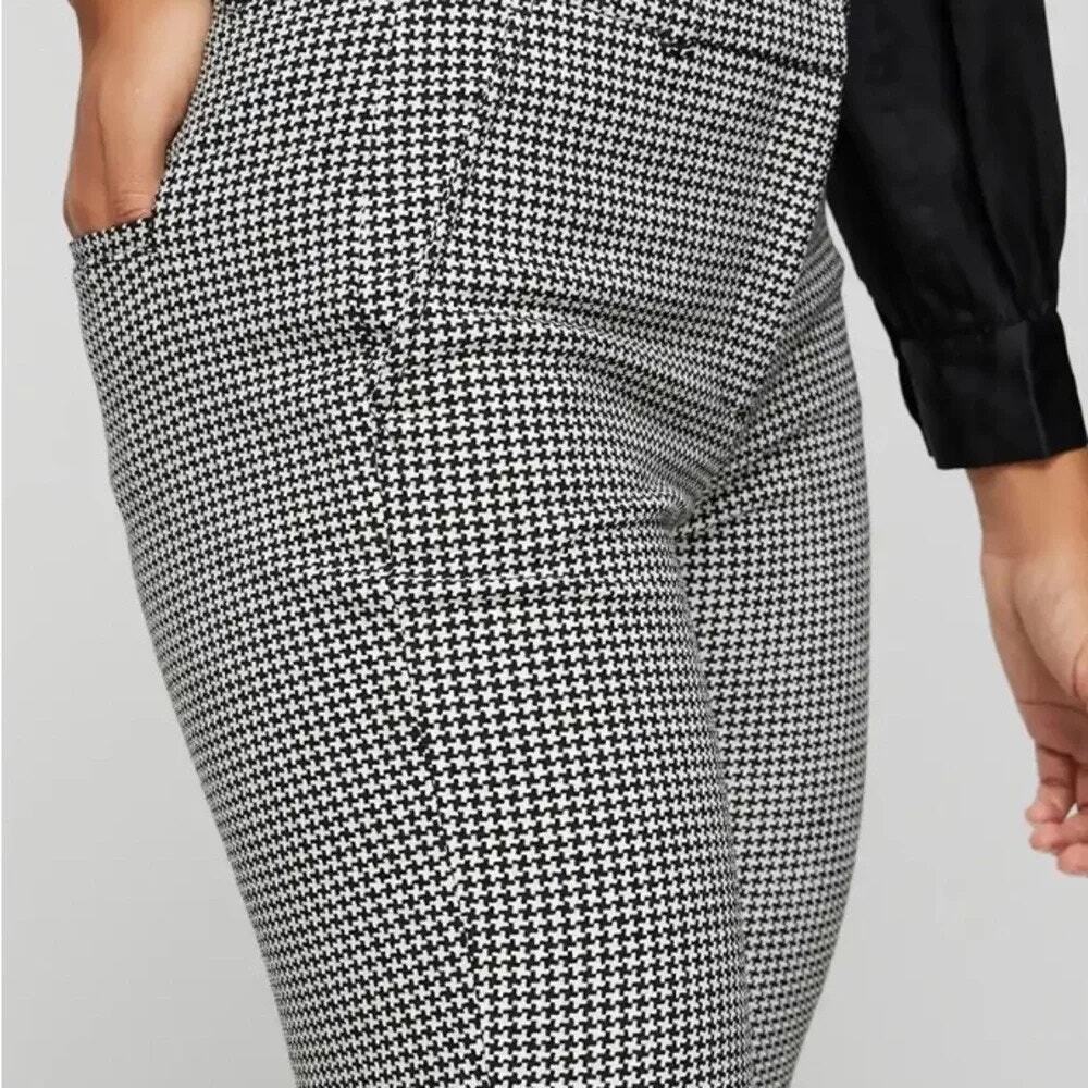 WHBM The Slim Dress Pants in Houndstooth Black & White Career Women's Size 12